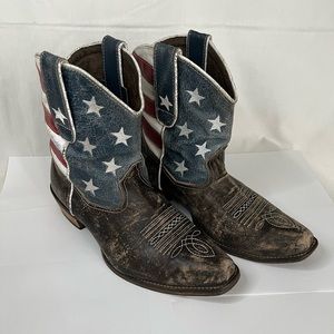 ROPER ‘AMERICAN BEAUTY’ Womens Short Leather Boots Size 8.5